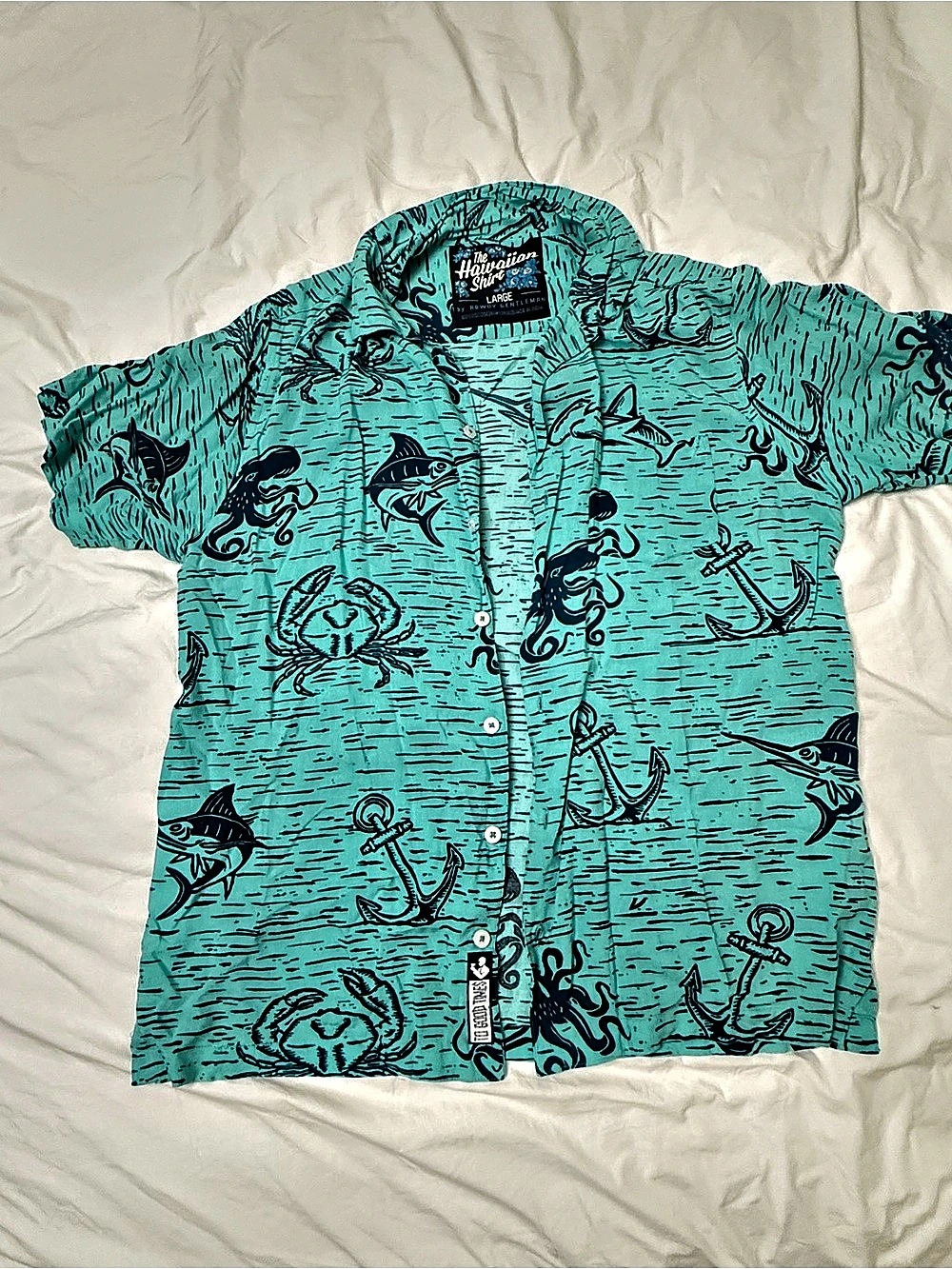 Rowdy Gentleman “In Too Deep” Nautical Hawaiian Shirt Large